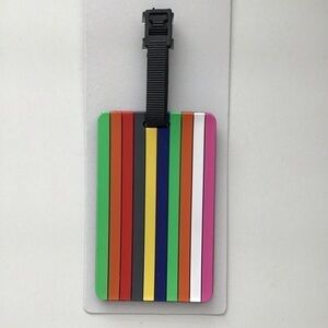 NEW Luggage Tag Rainbow Stripe Rubber 2.5 X 4” for Golf Bag Suitcase Travel ID